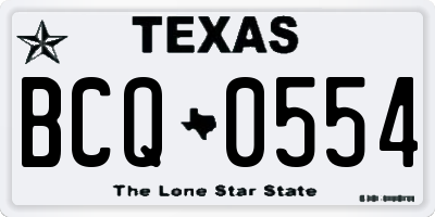 TX license plate BCQ0554