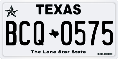 TX license plate BCQ0575