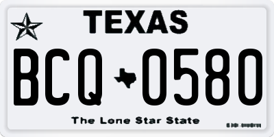 TX license plate BCQ0580