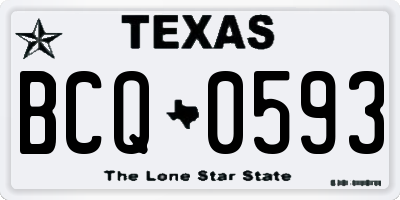 TX license plate BCQ0593