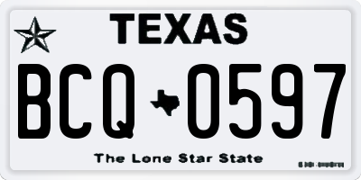 TX license plate BCQ0597