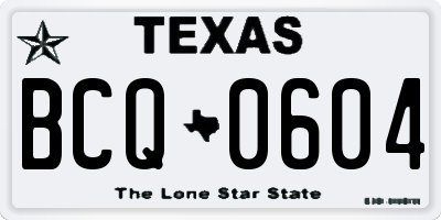 TX license plate BCQ0604