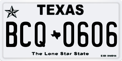 TX license plate BCQ0606