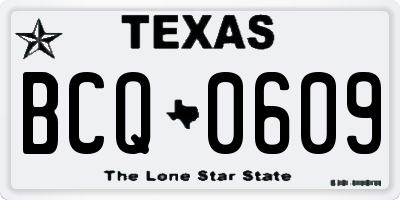 TX license plate BCQ0609