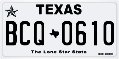 TX license plate BCQ0610
