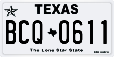 TX license plate BCQ0611