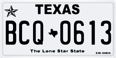 TX license plate BCQ0613