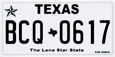 TX license plate BCQ0617