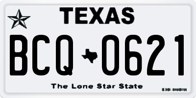 TX license plate BCQ0621