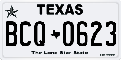 TX license plate BCQ0623