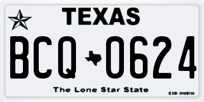 TX license plate BCQ0624