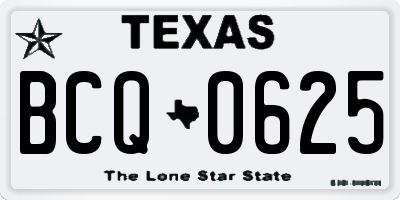 TX license plate BCQ0625