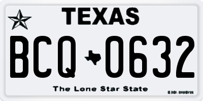TX license plate BCQ0632