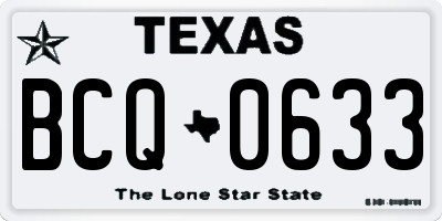 TX license plate BCQ0633