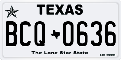 TX license plate BCQ0636