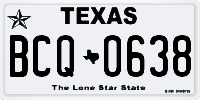 TX license plate BCQ0638