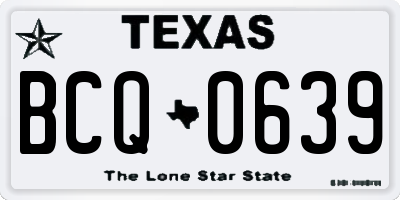TX license plate BCQ0639