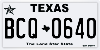 TX license plate BCQ0640