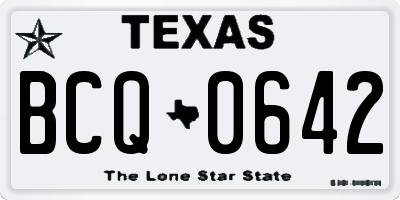 TX license plate BCQ0642