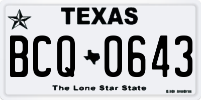 TX license plate BCQ0643