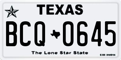 TX license plate BCQ0645