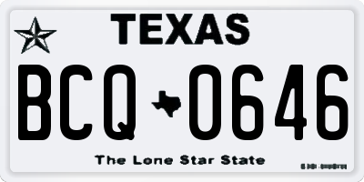 TX license plate BCQ0646