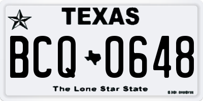TX license plate BCQ0648