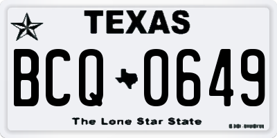 TX license plate BCQ0649