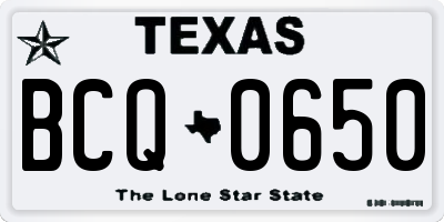 TX license plate BCQ0650
