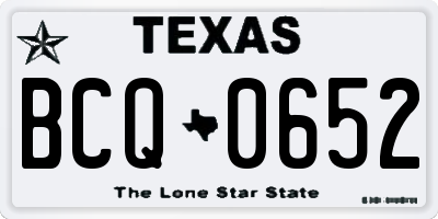 TX license plate BCQ0652