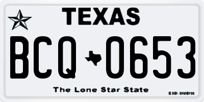 TX license plate BCQ0653
