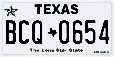 TX license plate BCQ0654