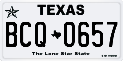 TX license plate BCQ0657