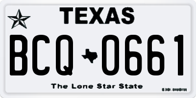TX license plate BCQ0661