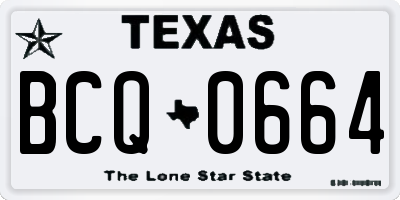 TX license plate BCQ0664