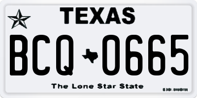 TX license plate BCQ0665