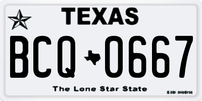 TX license plate BCQ0667