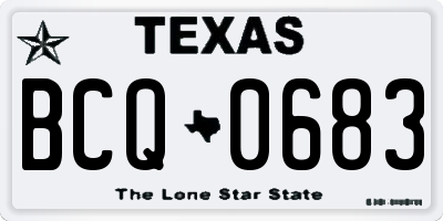 TX license plate BCQ0683
