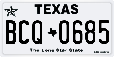 TX license plate BCQ0685