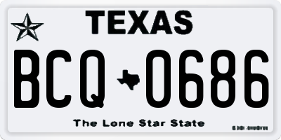 TX license plate BCQ0686