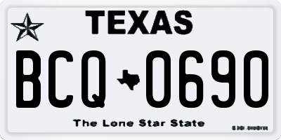 TX license plate BCQ0690