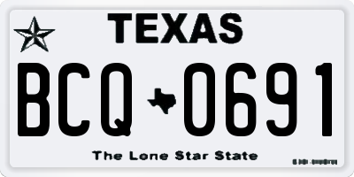 TX license plate BCQ0691