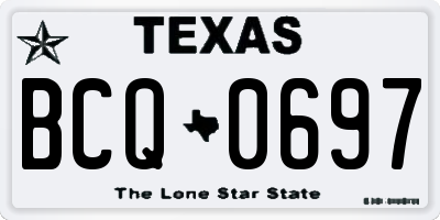 TX license plate BCQ0697