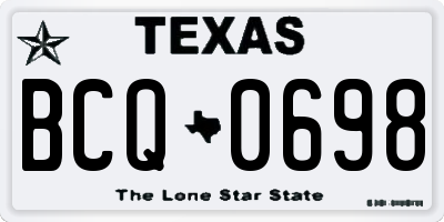 TX license plate BCQ0698