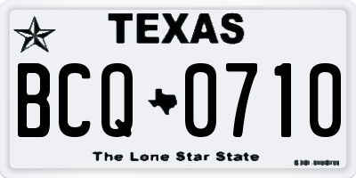TX license plate BCQ0710