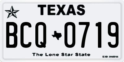 TX license plate BCQ0719