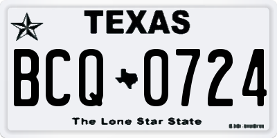 TX license plate BCQ0724