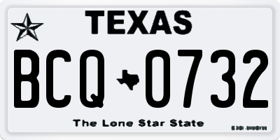 TX license plate BCQ0732
