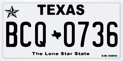 TX license plate BCQ0736