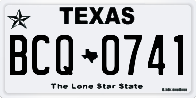TX license plate BCQ0741